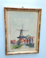Oude Aquarel Molen Hoop Op Zegen Hoofddorp Schilderij, Antiek en Kunst, Kunst | Schilderijen | Klassiek, Verzenden