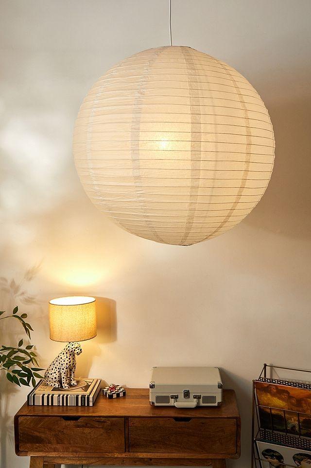 Rijstpapier Lamp Japandi Stijl - Nieuwstaat, Huis en Inrichting, Lampen | Hanglampen, Zo goed als nieuw, 50 tot 75 cm, Stof, Ophalen