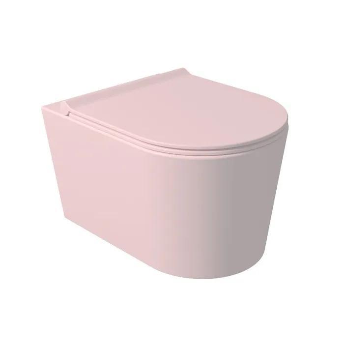 Salenzi Civita wandcloset toiletpot randloos mat roze, Doe-het-zelf en Verbouw, Sanitair, Gebruikt, Toilet, Ophalen