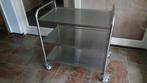 Saro RVS serveerwagen 3-laags – salon / pedicure / horeca, Huis en Inrichting, Ophalen, Overige kleuren, 50 tot 100 cm, Zo goed als nieuw
