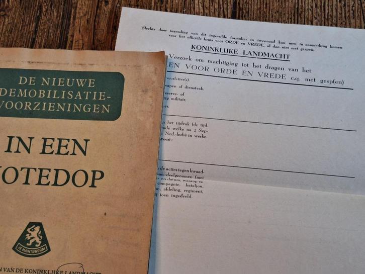 NIEUWE DEMOBILISATIE VOORZIENINGEN 'n notedop 1948 Ned-Indië, Verzamelen, Militaria | Algemeen, Landmacht, Boek of Tijdschrift