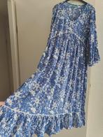 Aurobelle maxi jurk L-Xl blauw wit bloem lange dress Ibiza, Kleding | Dames, Jurken, Aurobelle, Blauw, Maat 42/44 (L), Ophalen of Verzenden