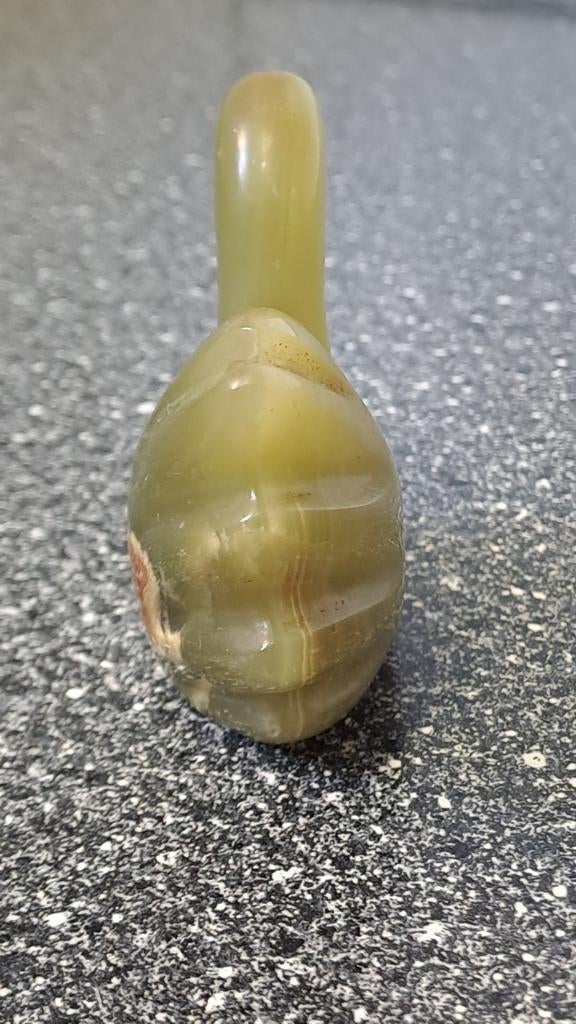 Vintage stenen zwaan beeldje, Tuin en Terras, Tuinbeelden, Dierenbeeld, Steen, Gebruikt, Onbekend