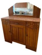 Art Nouveau/Deco Dressoir met Spiegel en Marmeren Blad, Antiek en Kunst, Ophalen
