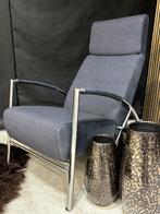 Harvink Club Relax Fauteuil Met Hocker, Ophalen, 75 tot 100 cm, Zo goed als nieuw, Metaal