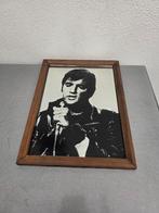 Vintage Elvis Presley spiegel Print met Houten Frame, Verzamelen, Ophalen of Verzenden, Zo goed als nieuw, Poster, Artwork of Schilderij