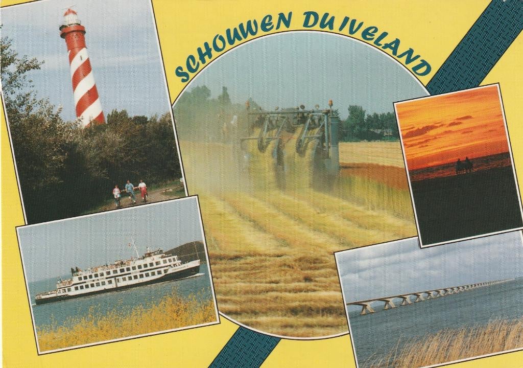 SCHOUWEN DUIVELAND Vuurtoren Rondvaartboot Oogst Brug, Verzenden, 1980 tot heden, Gelopen, Zeeland