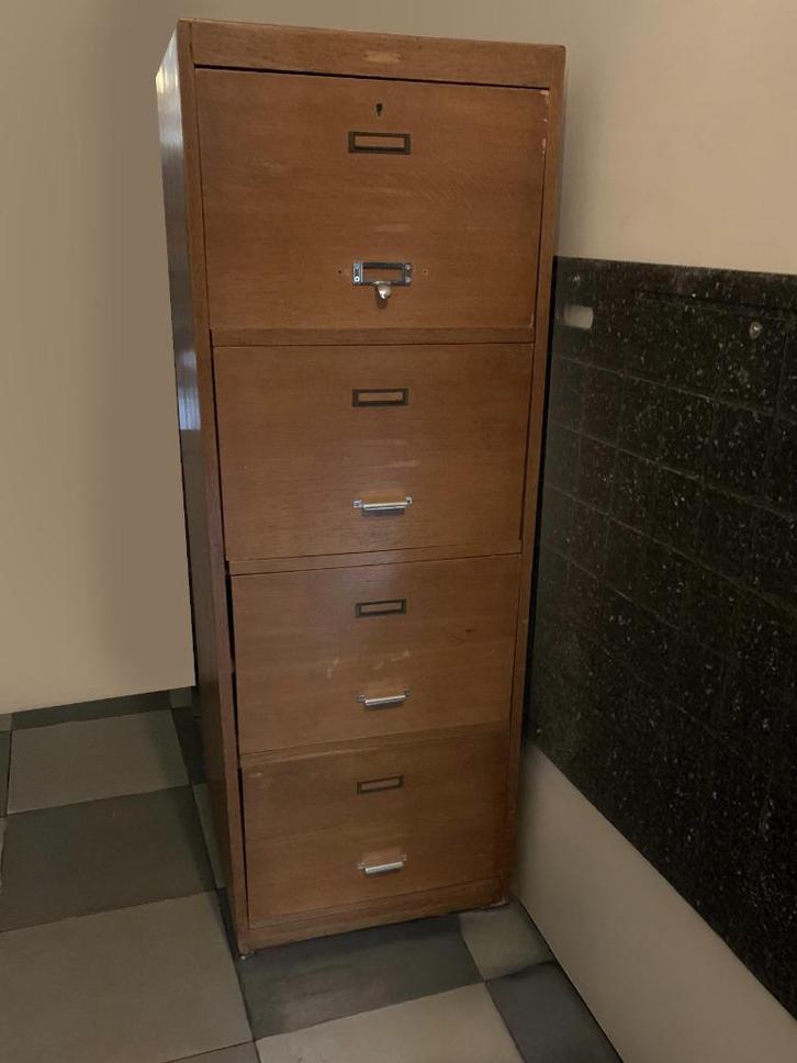 houten archiefkast jaren '30-'50 Gispen?, Antiek en Kunst, Antiek | Meubels | Kasten, Ophalen