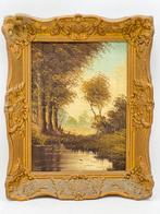 Olieverfschilderij landschap, Antiek en Kunst, Kunst | Schilderijen | Klassiek, Ophalen of Verzenden