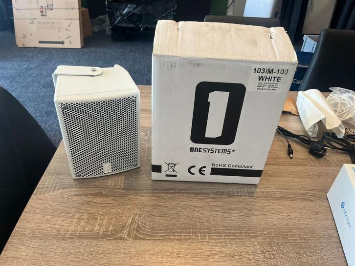 One Systems 103IM-100 White Luidspreker 100V, Audio, Tv en Foto, Luidsprekers, Nieuw, Center speaker, 60 tot 120 watt, Overige merken