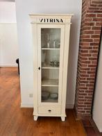 Wit houten vitrinekast, Huis en Inrichting, Kasten | Vitrinekasten, Ophalen, Gebruikt, 50 tot 100 cm, 150 tot 200 cm