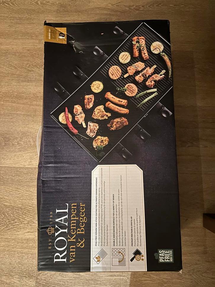 Gourmetstel Royal van Kempen & Begeer - 8 personen, Witgoed en Apparatuur, Grillplaten, Zo goed als nieuw, Tafelgrill, Vaatwasmachinebestendig
