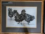 Houtskooltekeningen van kippen, Ophalen of Verzenden