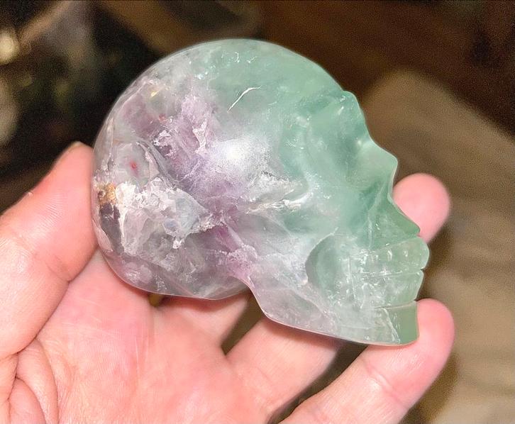 Fluoriet Skull - Uniek!, Sieraden, Tassen en Uiterlijk, Edelstenen, Nieuw, Ophalen of Verzenden