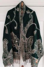 Warme omslagdoek groen/ beige of zwart/ beige acryl/ wol., Ophalen of Verzenden, Nieuw, Maat 38/40 (M), Groen