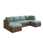 4 persoons tuinset, chaise longue met hocker., Tuin en Terras, Wicker, Nieuw, 4 zitplaatsen, Bank