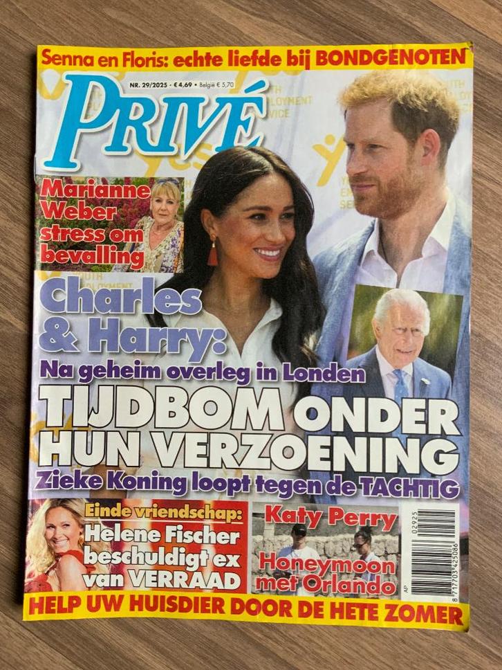 Tijdschrift Prive nr 29 2025 - Harry en Meghan, Verzamelen, Tijdschriften, Kranten en Knipsels, Tijdschrift, Nederland, 1980 tot heden