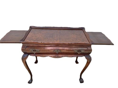 antieke chippendale theetafel met lade en uitschuifbaar 1920, Antiek en Kunst, Antiek | Meubels | Tafels, Ophalen