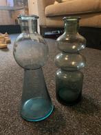 Hoge smalle blauwe vazen, Ophalen of Verzenden, Zo goed als nieuw, Glas, Minder dan 50 cm