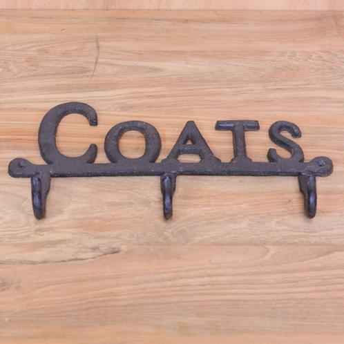 Kapstok 3 haaks 'coats', kapstok, wanddecoratie, ijzeren kap, Huis en Inrichting, Woonaccessoires | Kapstokken, Nieuw, Wandkapstok