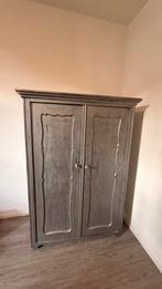 Brocante houten kleding kast, Huis en Inrichting, Kasten | Kledingkasten, Ophalen, 100 tot 150 cm, Zo goed als nieuw, 150 tot 200 cm