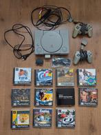 PS1 (SCPH-9002) met 2 controllers en 11 games, Spelcomputers en Games, Ophalen of Verzenden, Gebruikt, Met 2 controllers, Met games
