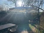 Zweefparasol ø3m met 4 vulbare parasoltegels, Tuin en Terras, Parasols, Ophalen, Zo goed als nieuw, Zweefparasol