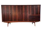 Zeldzaam vintage Oswald Vermaercke design rosewood Highboard, Huis en Inrichting, Kasten | Wandmeubels, Ophalen, Gebruikt, 25 tot 50 cm