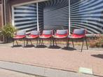5 x Osvaldo Borsani design Tecno Italy jaren 70 stoel retro, Huis en Inrichting, Gebruikt, ?, Tecno, Rood