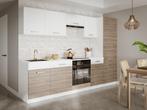 keuken florijn eikenhout bruin wit zeer veel ruimte goedkoop, Huis en Inrichting, Keuken | Complete keukens, Nieuw, Overige materialen