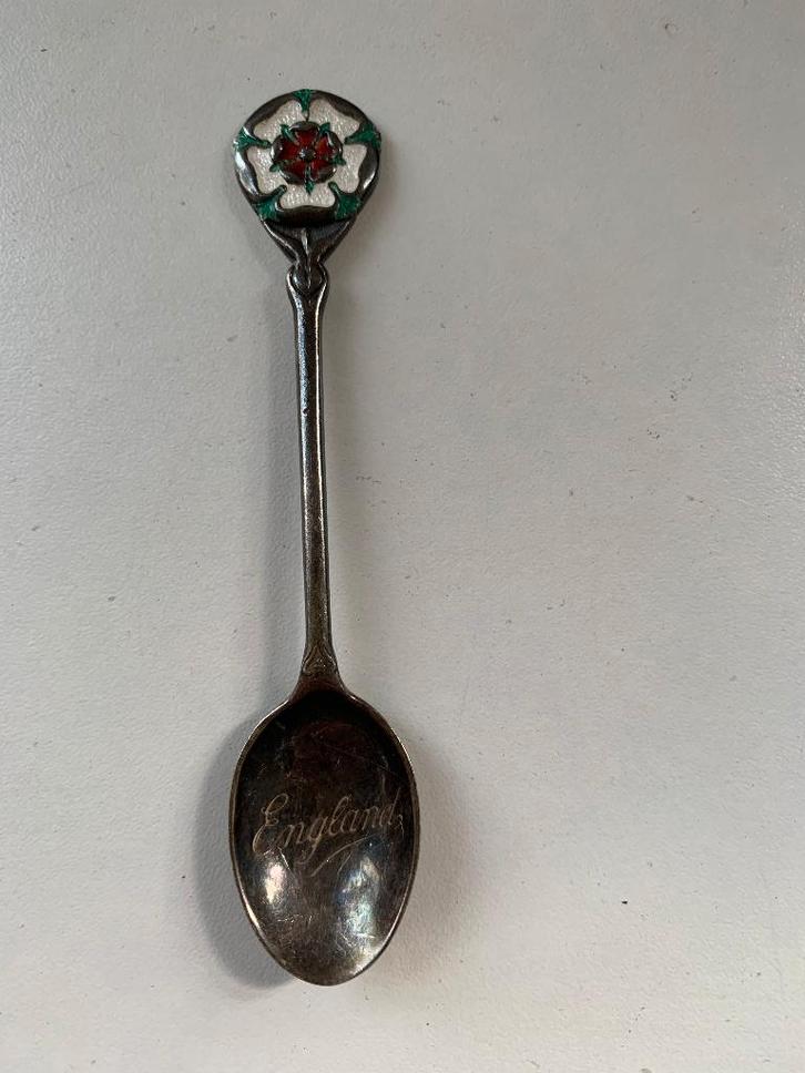 Zilver theelepel Tudor Roos England, Verzamelen, Porselein, Kristal en Bestek, Gebruikt, Bestek, Overige materialen, Ophalen of Verzenden