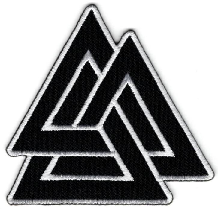 Valknut Viking Symbool stoffen opstrijk patch embleem, Verzamelen, Stickers, Nieuw, Bedrijf of Vereniging, Ophalen of Verzenden