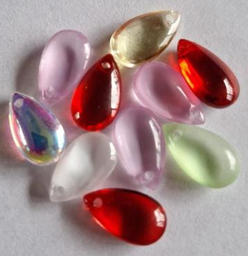 Kristal druppel vorm glas hang kralen 15x8 mm mix beschikbaar voor biedingen