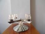 Sixties design Kandelaar WMF/Quist, verzilverd/kristal glas
