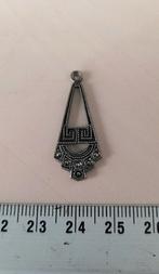 Mooie zilverkleurige Art-Deco stijl hanger met markasiet, Overige materialen, Gebruikt, Overige voorstellingen, Ophalen of Verzenden