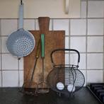 Oude emaille vergiet eiermandje stamper pureestamper Etage3, Huis en Inrichting, Gebruikt, ., Ophalen of Verzenden, .