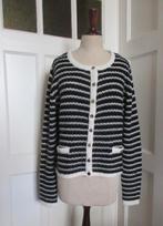 Vintage jasje / truitje zwart-wit gestreept / Maat 48-50, Kleding | Dames, Ophalen, Zwart, Trui of Vest, Casual Clothing