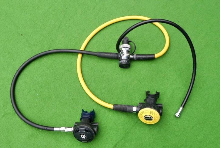 Ademset/automatenset DIN Mares Nikos+ Axis, Watersport en Boten, Duiken, Gebruikt, Overige typen, Ophalen of Verzenden