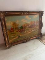 Antiek Pools schilderij - Leszek Piasecki - Jachttafereel, Antiek en Kunst, Kunst | Schilderijen | Klassiek, Ophalen of Verzenden
