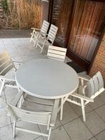 Tuinset: tafel, 6 stoelen en opbergbox, Tuin en Terras, Tuinsets en Loungesets, Ophalen, Gebruikt