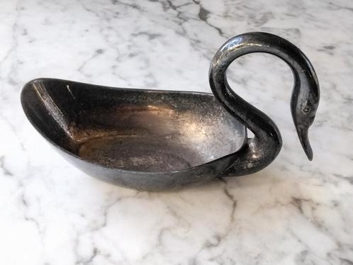 Sierlijke vintage verzilverde zwaan trinket dish schaaltje, Antiek en Kunst, Curiosa en Brocante, Verzenden