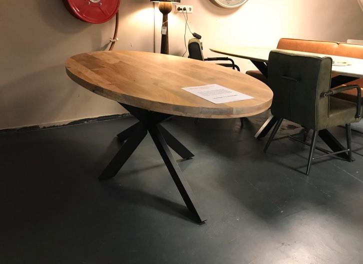 Ovaal Mango houten tafel - vanaf €279 - Actie - 6 afmetingen, Huis en Inrichting, Tafels | Eettafels, Nieuw, 100 tot 150 cm, 200 cm of meer