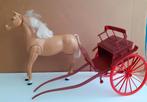 barbie paard met rijtuig koets sindy fleur pop, Ophalen of Verzenden, Gebruikt, Overige typen