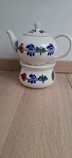 Boerenbont Theepot en Theelichthouder, Ophalen of Verzenden, Aardewerk, Boerenbont, Overige typen