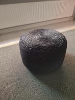 Zwarte jute ronde poef handgemaakt., Huis en Inrichting, Ophalen, Nieuw, 50 tot 75 cm, 50 tot 75 cm