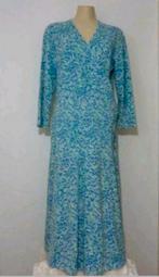 Lange blauwe gedessineerde jersey jurk van Edgar Vos, Maat 42/44 (L), Zo goed als nieuw, Onder de knie, Verzenden