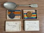 Wo1: britse medailleset dienstlepel Royal engineers, Verzamelen, Militaria | Algemeen, Ophalen of Verzenden