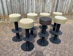 Zware metalen vintage barkrukken, Huis en Inrichting, Ophalen, Met voetsteun, 60 tot 90 cm, Metaal