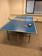 Pingpongtafel met batjes en net, Sport en Fitness, Tafeltennis, Ophalen, Gebruikt, Tafel Indoor, Inklapbaar