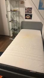 Slattum bed ikea met Morgedal foam matras 90x200, Gebruikt, 90 cm, Eenpersoons, Wit